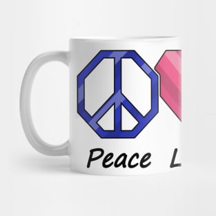 Peace, Love, and Pride design in Gender Fluid pride flag colors Mug